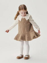 Young Girls Baby Cute Cloud Embroidery Ruffle Hem Plush Jumper Dress, Autumn/Winter